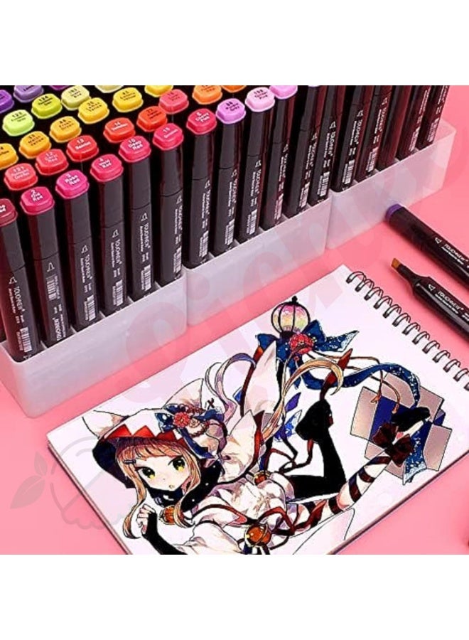 Graphic Marker Set (36Colors) Multicolor Dual-Tipped Markers with Bag for Sketching, Calligraphy, and Design - Coloring Pen Set - Coloring and Drawing Ink for Kids and Adults - Perfect Coloring Pen Set for Artists and Hobbyists with Stylish Carrying Case Suitable for Art Gifts - Graffiti, Coloring, Outlining, Shading - Marker and Painting Projects with Bag - Image 5